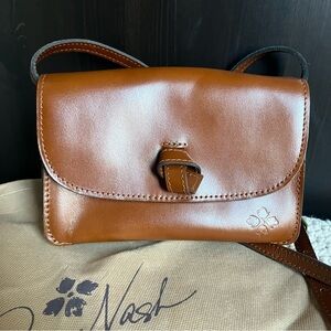 NWOT Patricia Nash Women's NOVALARA Leather Crossbody bag Heritage Tan MSRP$149